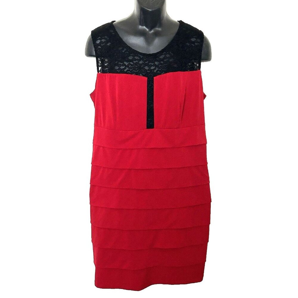 ENFOCUS Women Black & Red Bodycon Dress Size 20W
